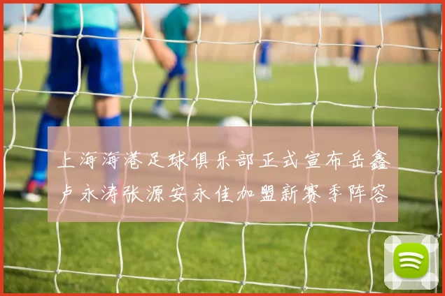 上海海港足球俱乐部正式宣布岳鑫卢永涛张源安永佳加盟新赛季阵容更新
